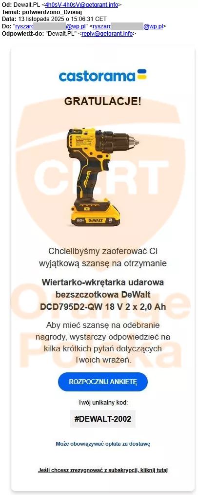 Fałszywa oferta wkrętarki