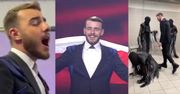 Eurowizja 2022. Krystian Ochman rozśpiewuje się za kulisami pośród ćwiczących choreografię tancerek (ZDJĘCIA)