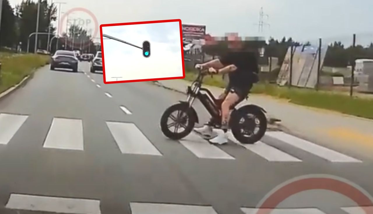 Nagle wyjechał rowerzysta. Kierowca miał zielone. Sceny na pasach