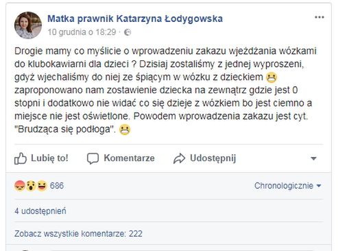 Post na Facebooku spotkał się z falą komentarzy