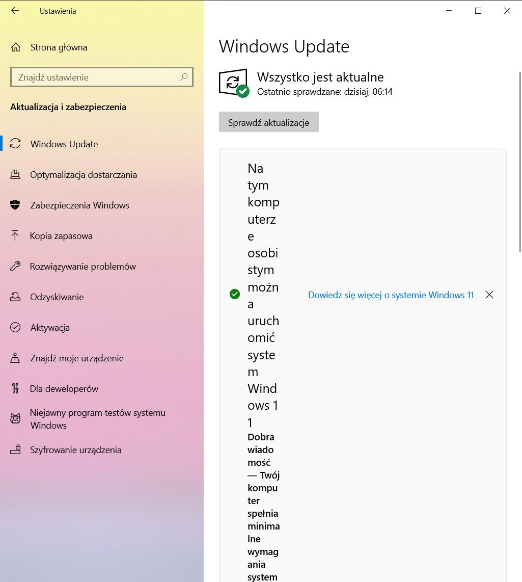 Windows Update w Windows 10