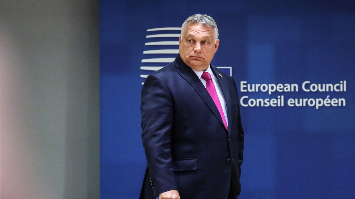 Viktor Orban, Hungary's prime minister, on day one of the European Union (EU) leaders summit at the EU Council headquarters in Brussels, Belgium, on Monday, May 30, 2022. European Union leaders intend to give their political backing to a ban on Russian oil, paving the way for a possible agreement next month on a sixth package of sanctions targeting Moscow for its invasion of Ukraine. Photographer: Valeria Mongelli/Bloomberg via Getty Images