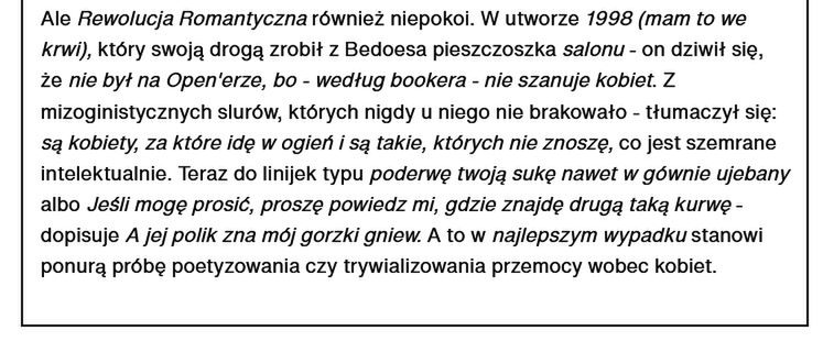 Fragment recenzji płyty Bezoesa, jaka ukazała się na stronie serwisu newonce.net