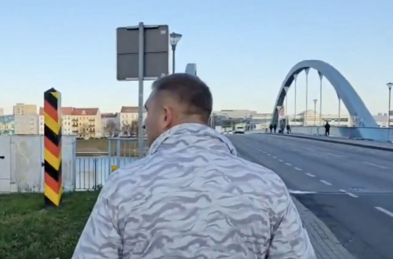 Bąkiewicz złamał zakaz? Podszedł do granicy od niemieckiej strony