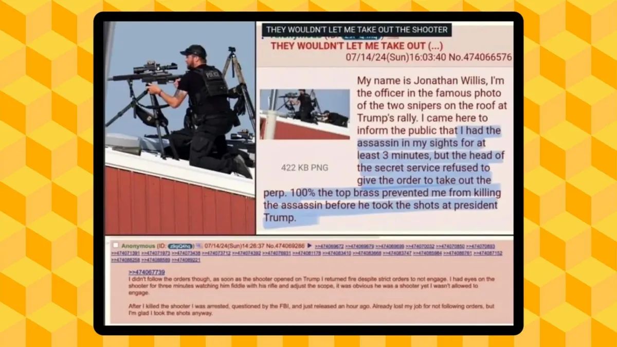 A post by a fake policeman on 4chan