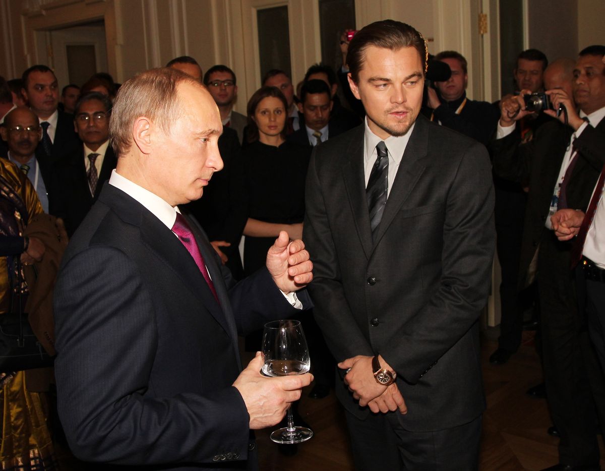 Władimir Putin i Leonardo DiCaprio w Sankt Petersburgu w 2010 r. 