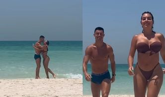 Georgina Rodriguez i Cristiano Ronaldo prezentują WYSPORTOWANE sylwetki na plaży. Fani: "Dwie najpiękniejsze osoby na świecie" (ZDJĘCIA)
