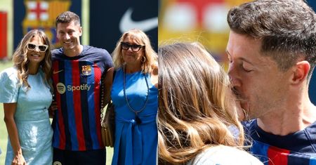 Rodzina wspiera Roberta Lewandowskiego na Camp Nou. Stylizację Ani za 12 tysięcy zaatakowała CYKADA... (ZDJĘCIA)