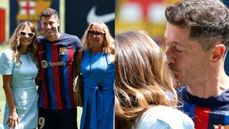 Rodzina wspiera Roberta Lewandowskiego na Camp Nou. Stylizację Ani za 12 tysięcy zaatakowała CYKADA... (ZDJĘCIA)