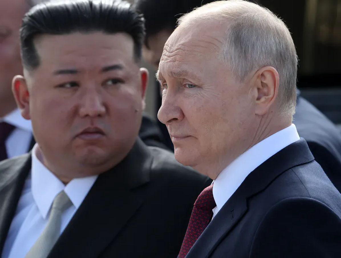 Dyktator Korei północnej Kim Dzong Un i rosyjski prezydent Władimir Putin