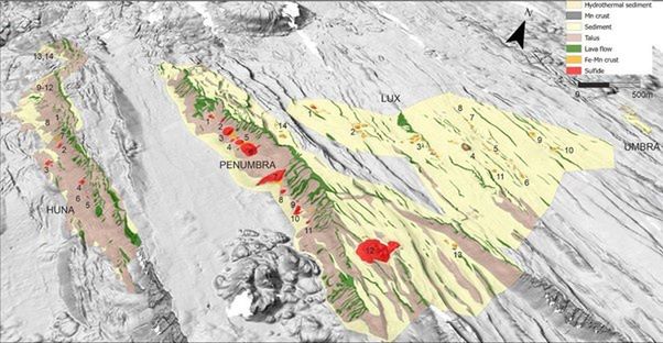 Złoża hydrotermalne siarczków masywnych, południowo-wschodni Grz