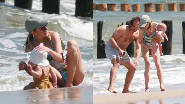 Lara Gessler i Piotr Szeląg z córką Neną