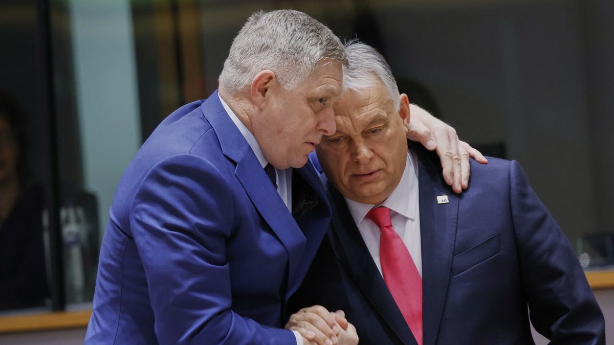 Archiwum zagraniczne East News 2025-03
Slovakia's Prime Minister Robert Fico, left, speaks with Hungary's Prime Minister Viktor Orban during a round table meeting at an EU summit in Brussels, Thursday, March 20, 2025. (AP Photo/Omar Havana)
Omar Havana