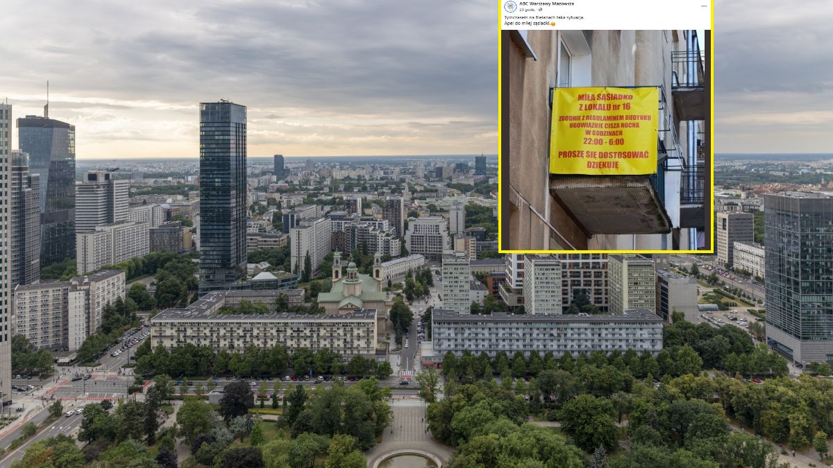 Baner pojawił się na warszawskich Bielanach