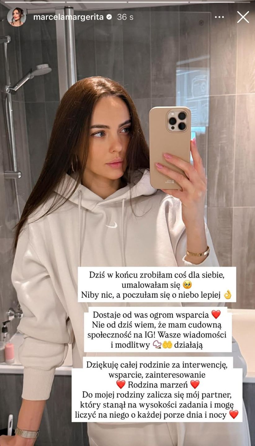 Marcela Leszczak podziękowała obserwującym i partnerowi