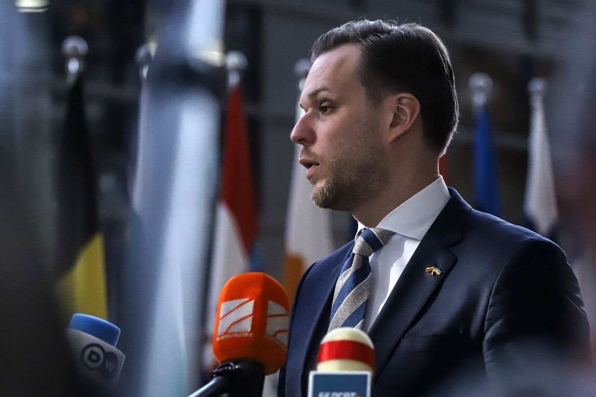 Міністр закордонних справ Литви Габріеліус Ландсбергіс Photographer: Valeria Mongelli/Bloomberg via Getty Images
