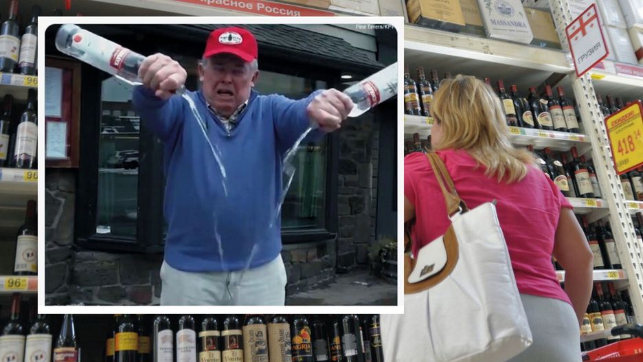 Wojna na Ukrainie. Akcja barmanów z USA. Wódką w Putina 