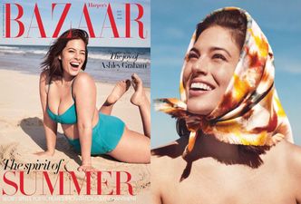 Naturalna Ashley Graham powraca w plażowej sesji dla "Harper's Bazaar"