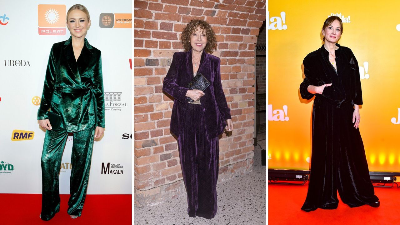 Spodnie welurowe pokochały gwiazdy 40 plus. W nich sylwetka wygląda smukło i zmysłowo