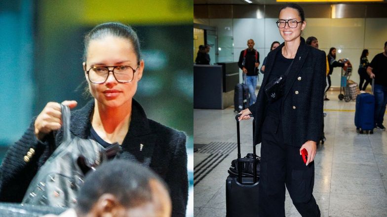 Naturalna Adriana Lima przyłapana na lotnisku w Sao Paulo (ZDJĘCIA)