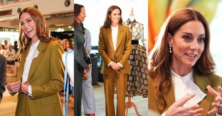 Księżna Kate zachwyca w zgniłozielonym garniturze od Victorii Beckham za 7 tysięcy złotych