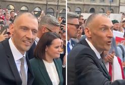 Manifestacja Białorusinów w Warszawie. Cichanouscy przywitani brawami