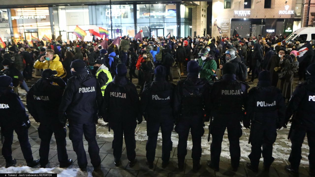 Podczas środowego protestu policja  skupiła się jedynie na zabezpieczeniu manifestacji