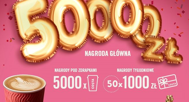 Costa Coffe z loterią na 50. urodziny