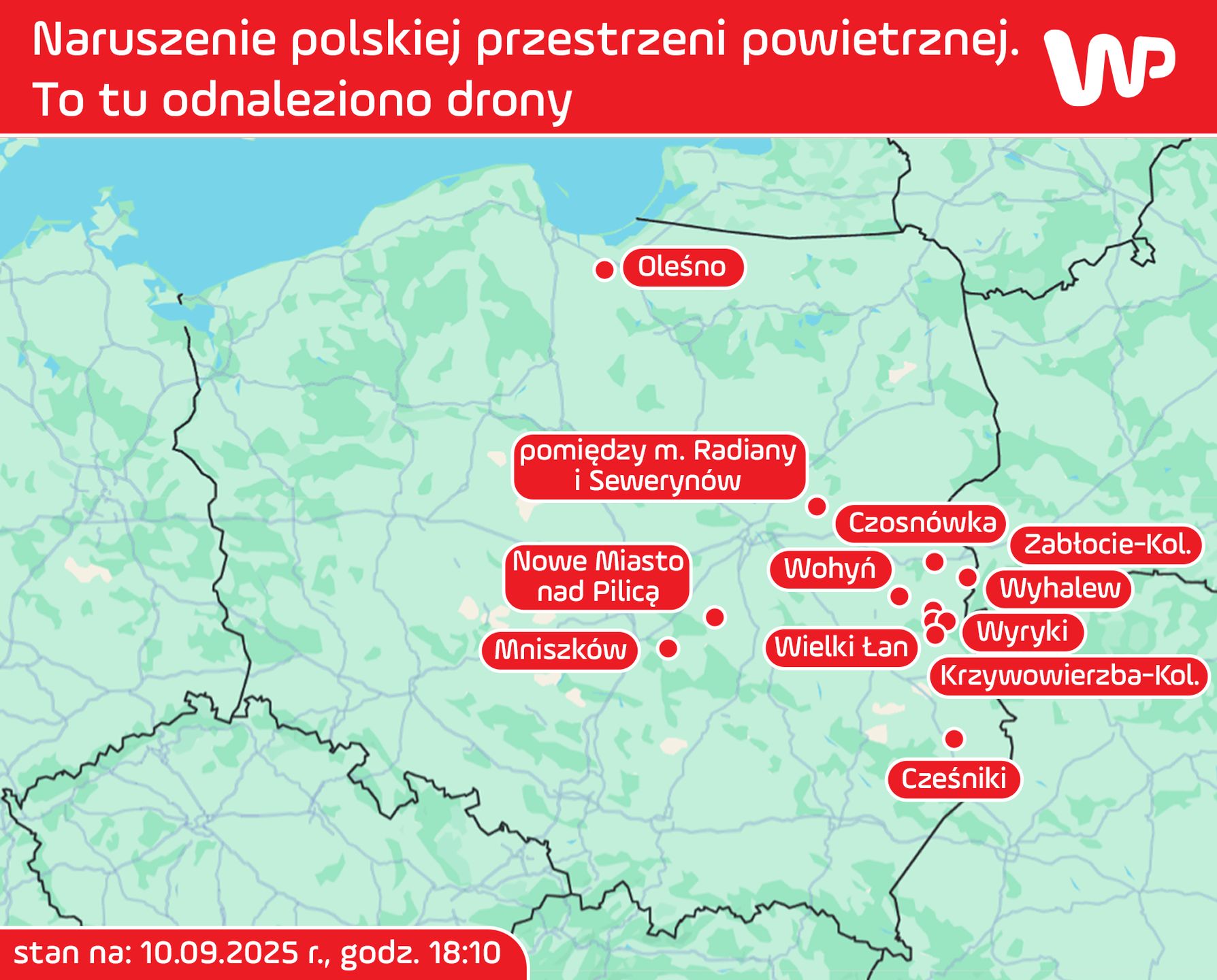 W tych miejscach znaleziono drony