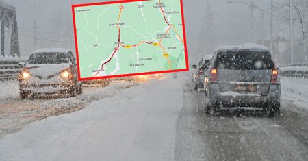 Śnieżyca i paraliż na drogach. Stoi niemal całe Podhale