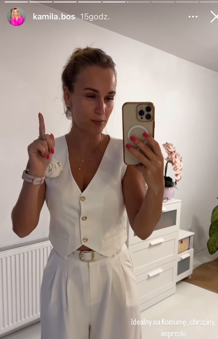 Kamila Boś w białej kreacji