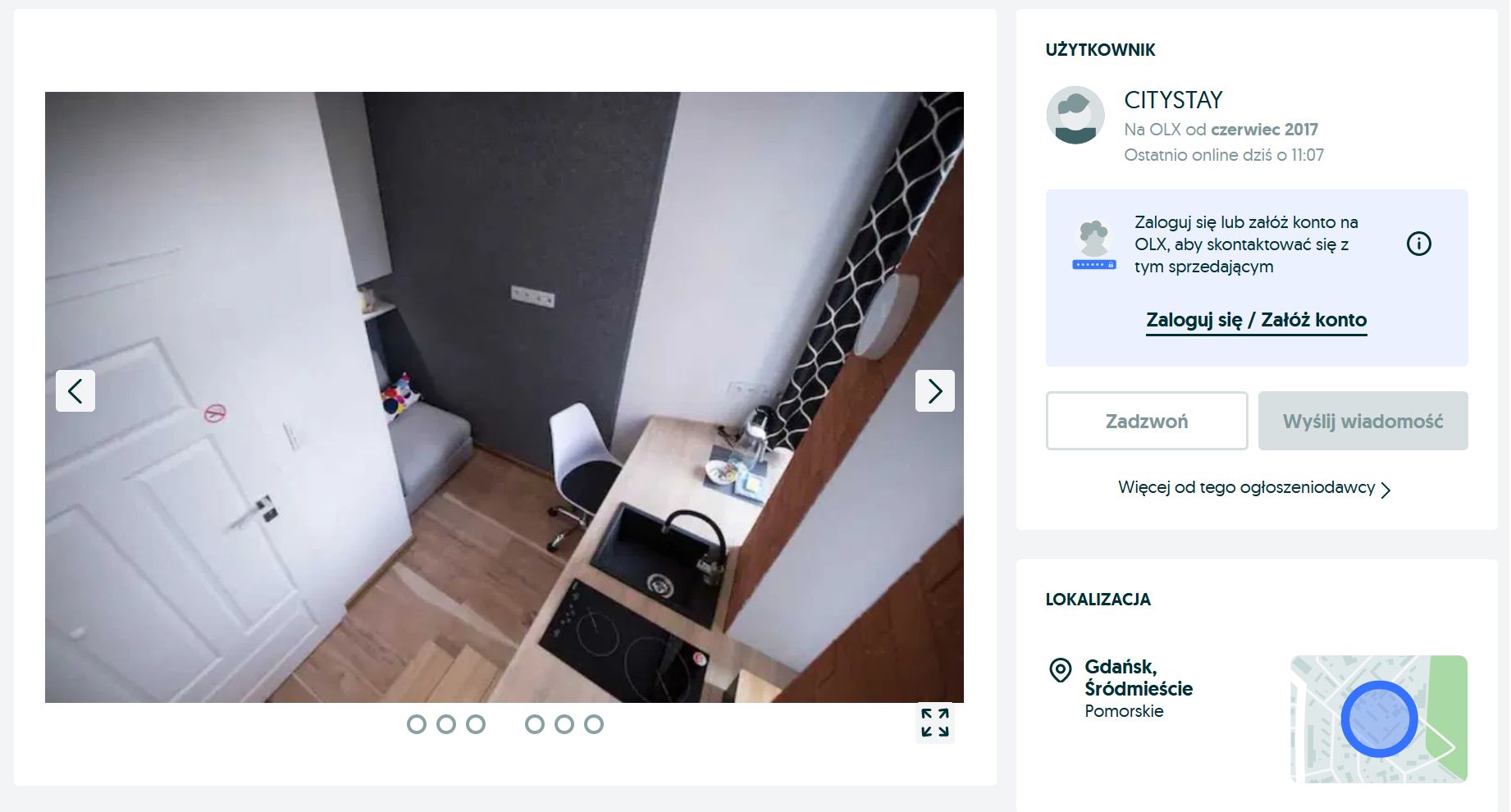 Widok z łóżka na pokój 