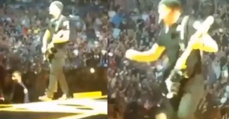 Gitarzysta U2 SPADŁ ZE SCENY!