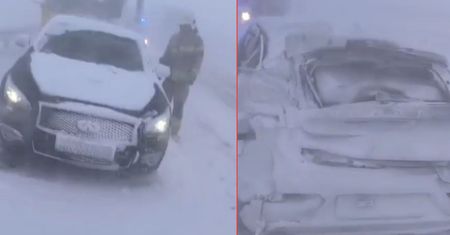Burza śnieżna na S7. Nagrania mrożą krew w żyłach
