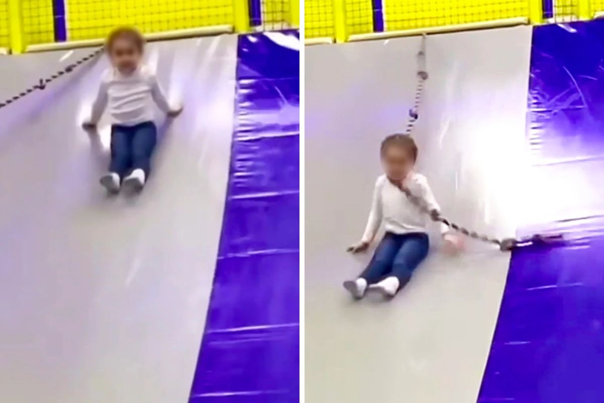 Lina w ułamku sekund zadzierzgnęła się na szyi dziecka