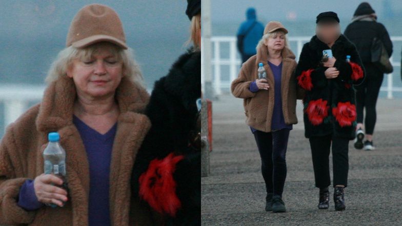 Katarzyna Figura spaceruje z koleżanką po Gdyni