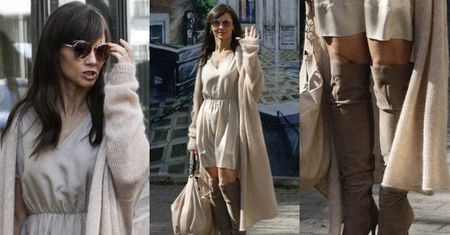 Wiosenna Kinga Rusin wychodzi ze studia TVN