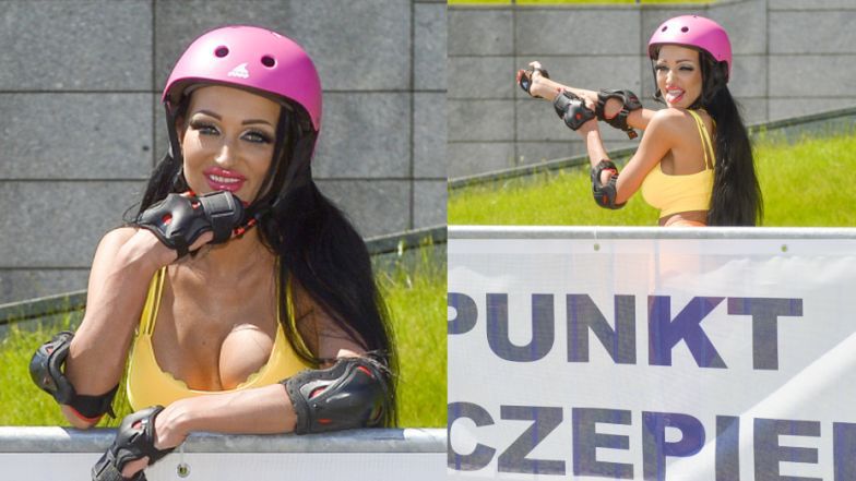 Małgorzata Godlewska na wrotkach