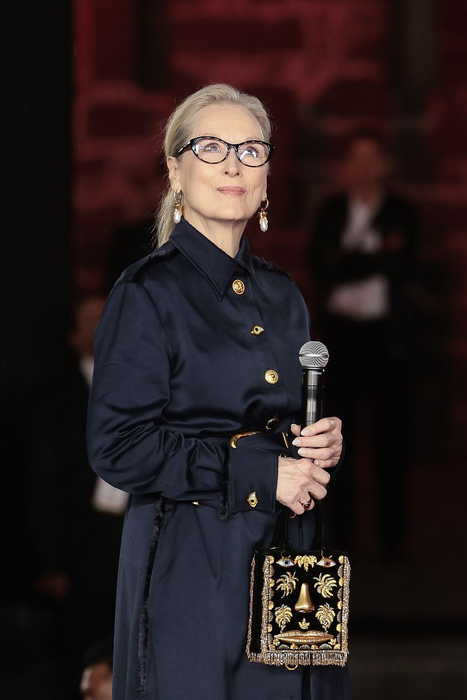 American actress Meryl Streep takes part in a fashion show at the Anahuacalli Museum in Mexico City, Mexico, 30 March 2026. Streep, alongside fellow American actress Anne Hathaway, appeared on a runway in Mexico City, the first of six major cities they will visit around the world to promote the premiere of the sequel to ?The Devil Wears Prada?. EPA/José Méndez Dostawca: PAP/EPA.