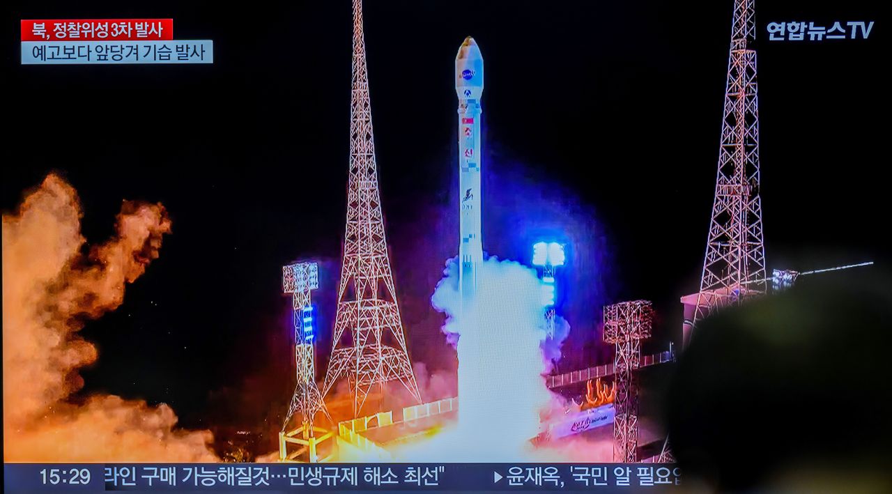 North Korean television showed coverage of the launch.