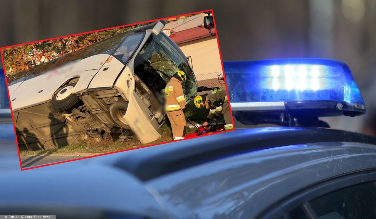 Wypadek autokaru na Podkarpaciu. Kilka osób poszkodowanych