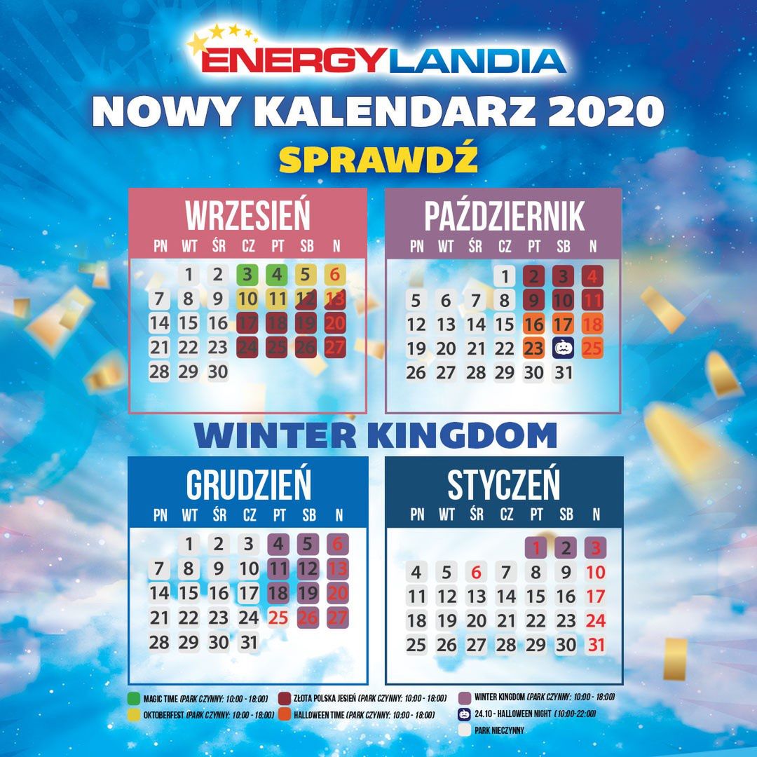Zobacz nowy kalendarz otwarcia Parku