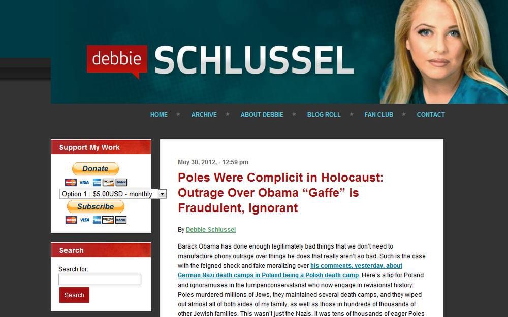 Internauci wyręczają MSZ? Walka z kłamstwami Debbie Schlussel 2