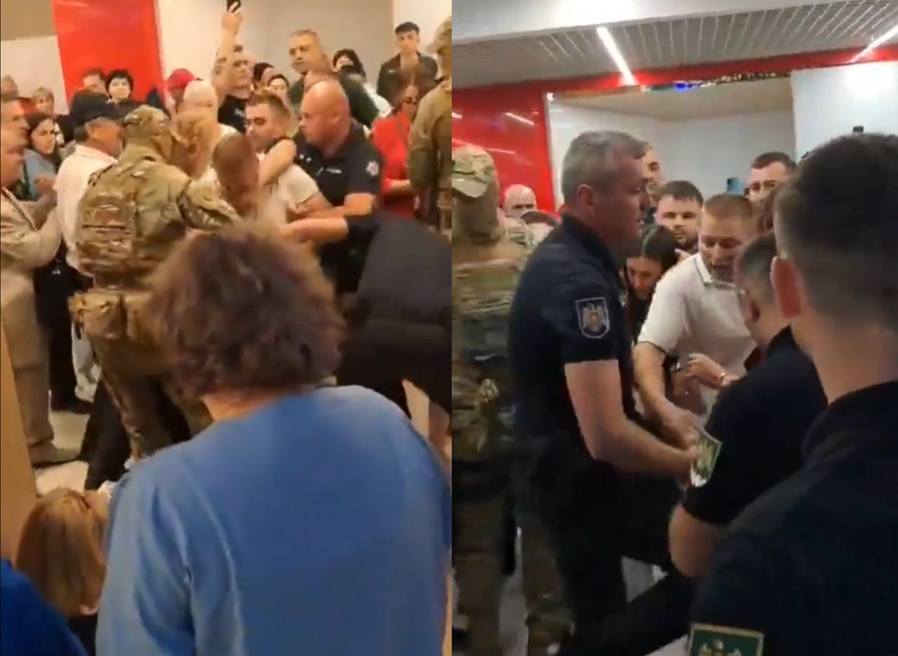 An altercation at the airport in Moldova
