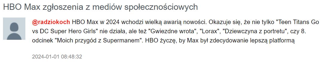 awaria HBO Max