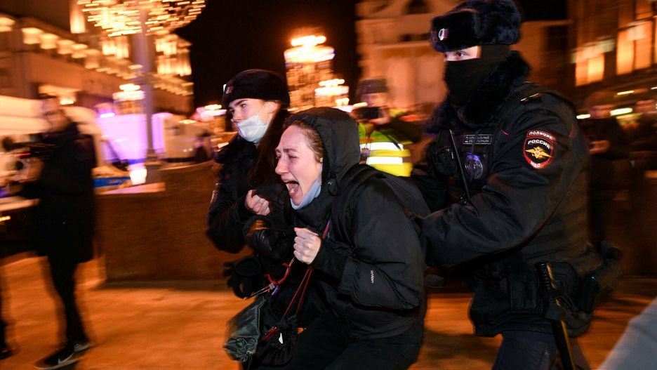 Antywojenne protesty w Moskwie 