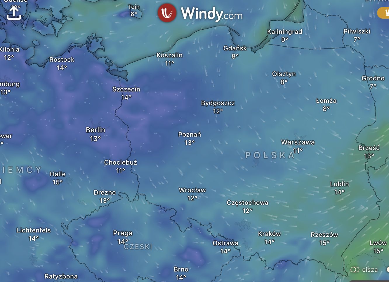 W poniedziałek będzie pochmurno, spodziewane są burze, a nawet 