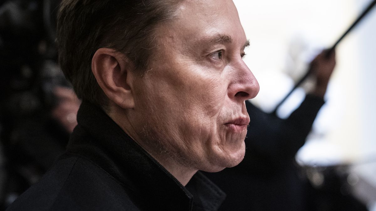 Washington, DC - April 10 : Elon Musk listens as President Donald J Trump speaks during a cabinet meeting at the White House on Thursday, April 10, 2025 in Washington, DC. (Photo by Jabin Botsford/The Washington Post via Getty Images)