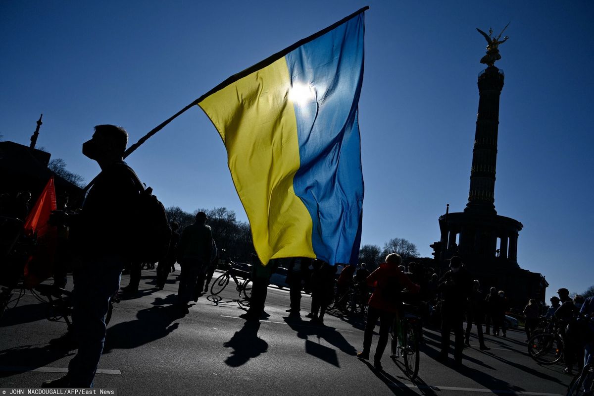 Flaga Ukrainy w Berlinie