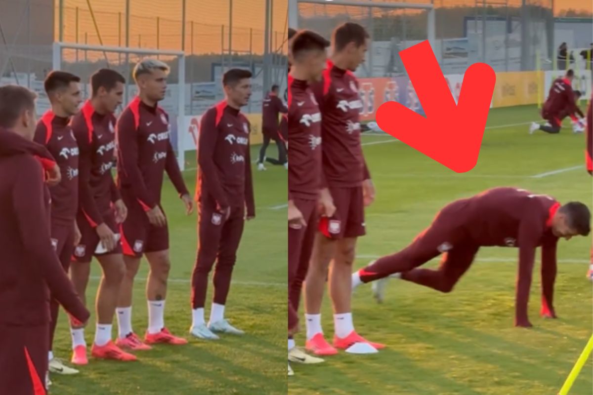 Lewandowski "dostał karę" na treningu reprezentacji